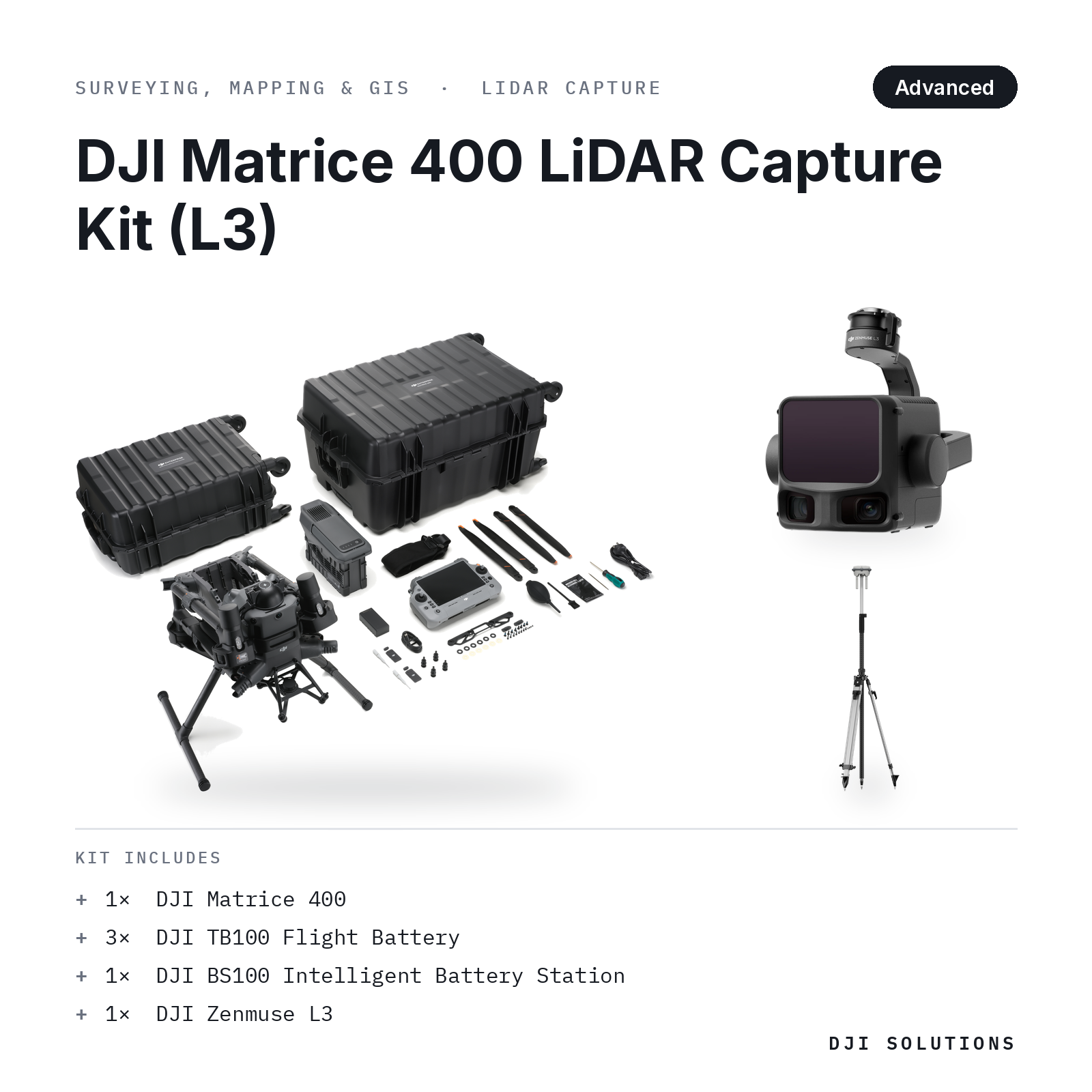 DJI Matrice 400 LiDAR Capture Kit (L3) — kit contents graphic